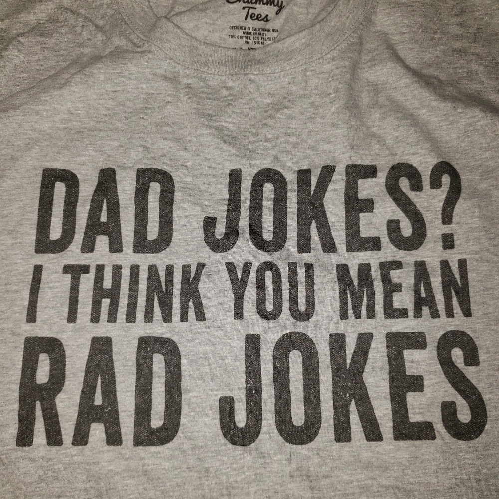 TSHIRT. DAD JOKES. XL. HEATHER GRAY SHORTSLEEVE